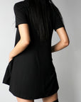 Short Sleeved Pocket Mini Dress - EMMYDEVEAUX