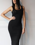 SALE - Compression Tank Midi Bodycon Dress - EMMYDEVEAUX