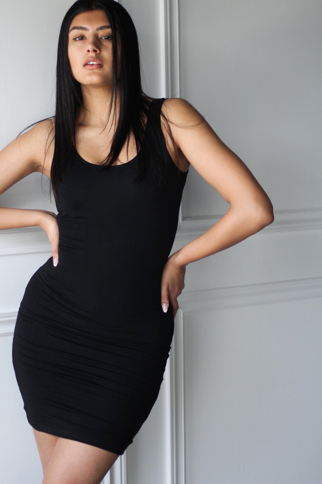 SALE - Compression Tank Mini Bodycon Dress - EMMYDEVEAUX