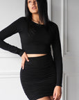 SALE - Double Layered Ruched Mini Skirt - EMMYDEVEAUX