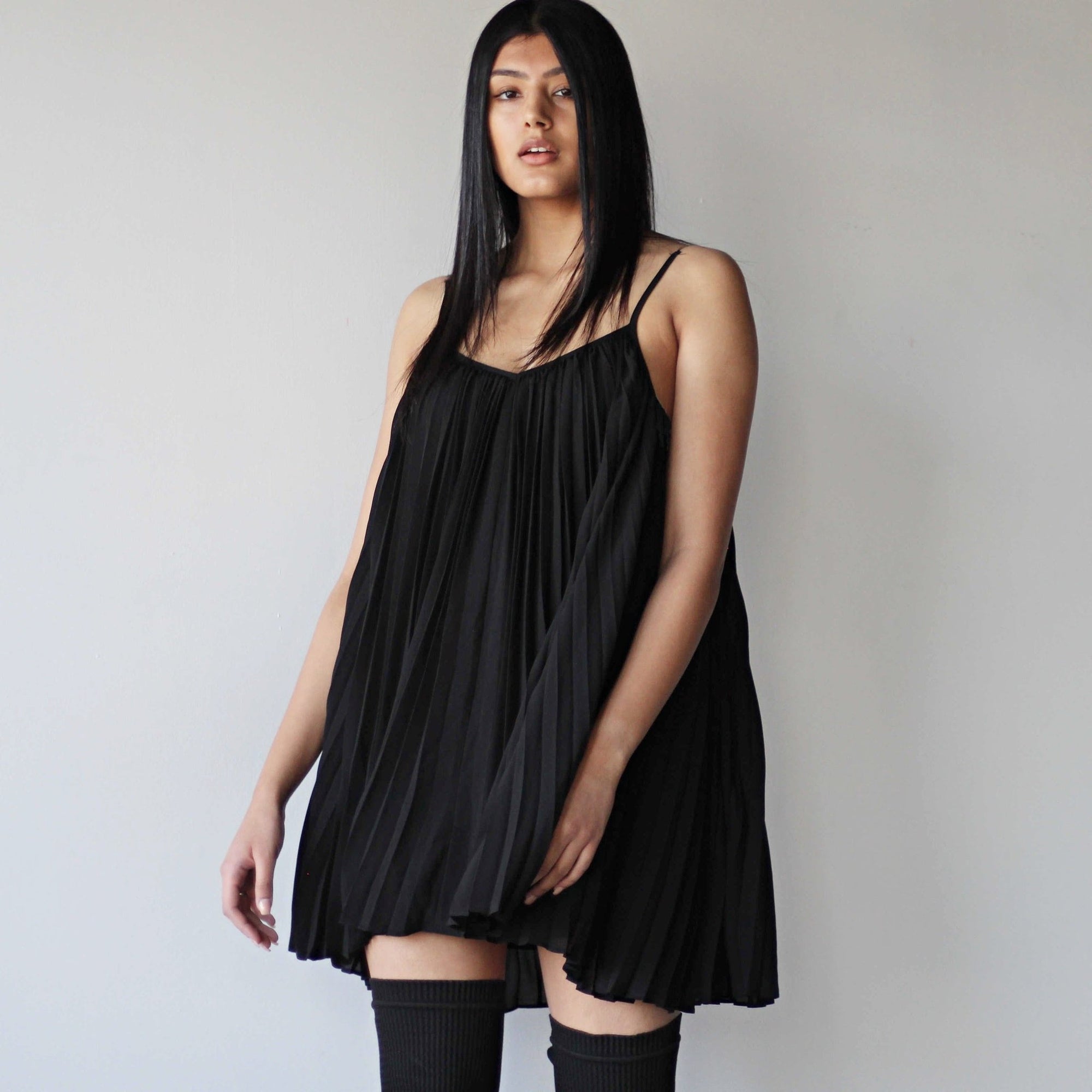 SALE - Pleated Chiffon Dress - EMMYDEVEAUX