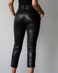 SALE - Pleather Paperbag Waist Pencil Pants - EMMYDEVEAUX