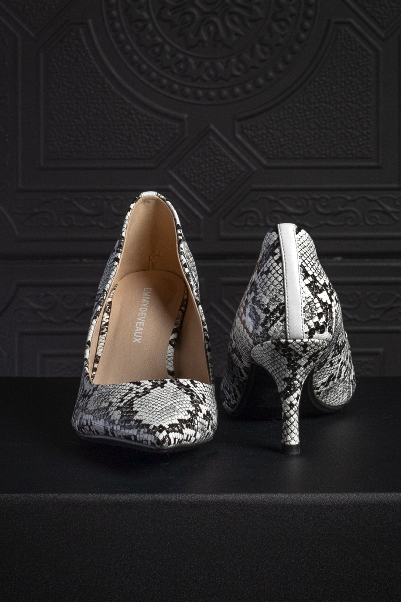 SALE - Snakeskin Harper Heel - EMMYDEVEAUX