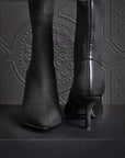 The Harper Heel - Black Sock Boot - EMMYDEVEAUX