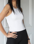 Double Layered Cropped Racerback Tank - EMMYDEVEAUX