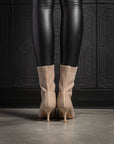 The Harper Heel - Nude Sock Boot - EMMYDEVEAUX