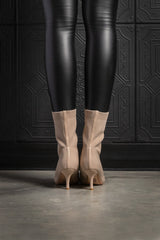 The Harper Heel - Nude Sock Boot - EMMYDEVEAUX
