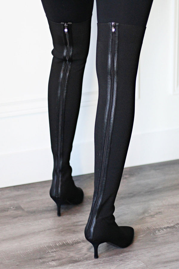 The Harper Stretch Thigh High Boot - EMMYDEVEAUX